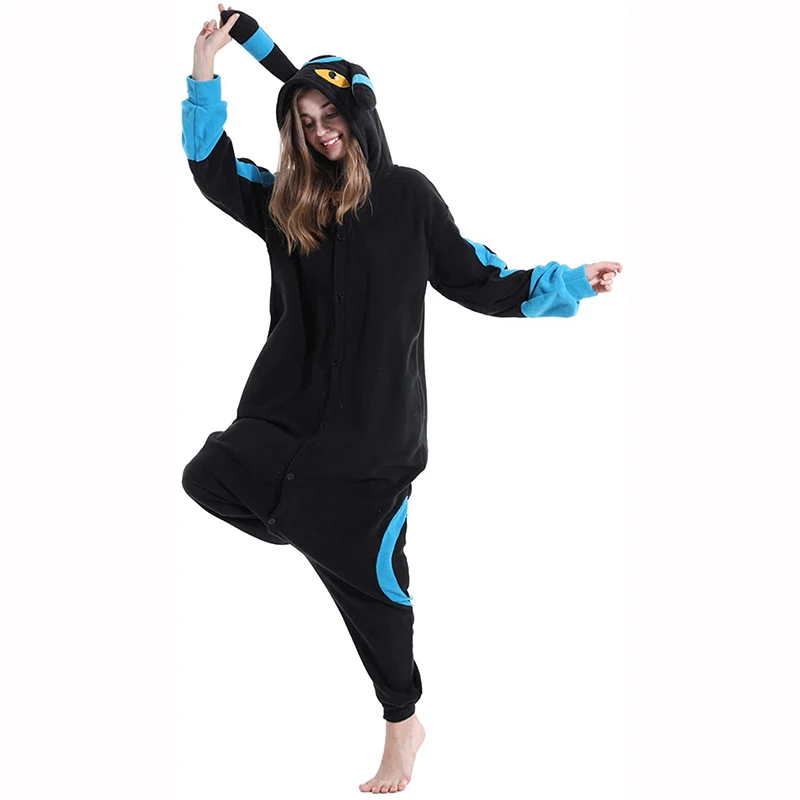 Footed Pajamas Kigurumi Onesie Cosplay Suit for Women Halloween Outfit Costume Couple Christmas Sleepwear One-Piece Pijamas