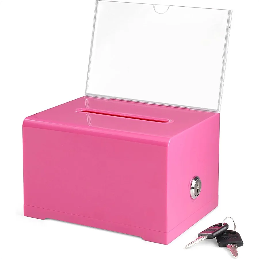 جمع التبرع صندوق الاقتراع تذكرة رسم التصويت أو صندوق التعليق مكتب وصندوق استشعار جمع الصمامات 6.25 × 4.75 × 4 بوصة Dis