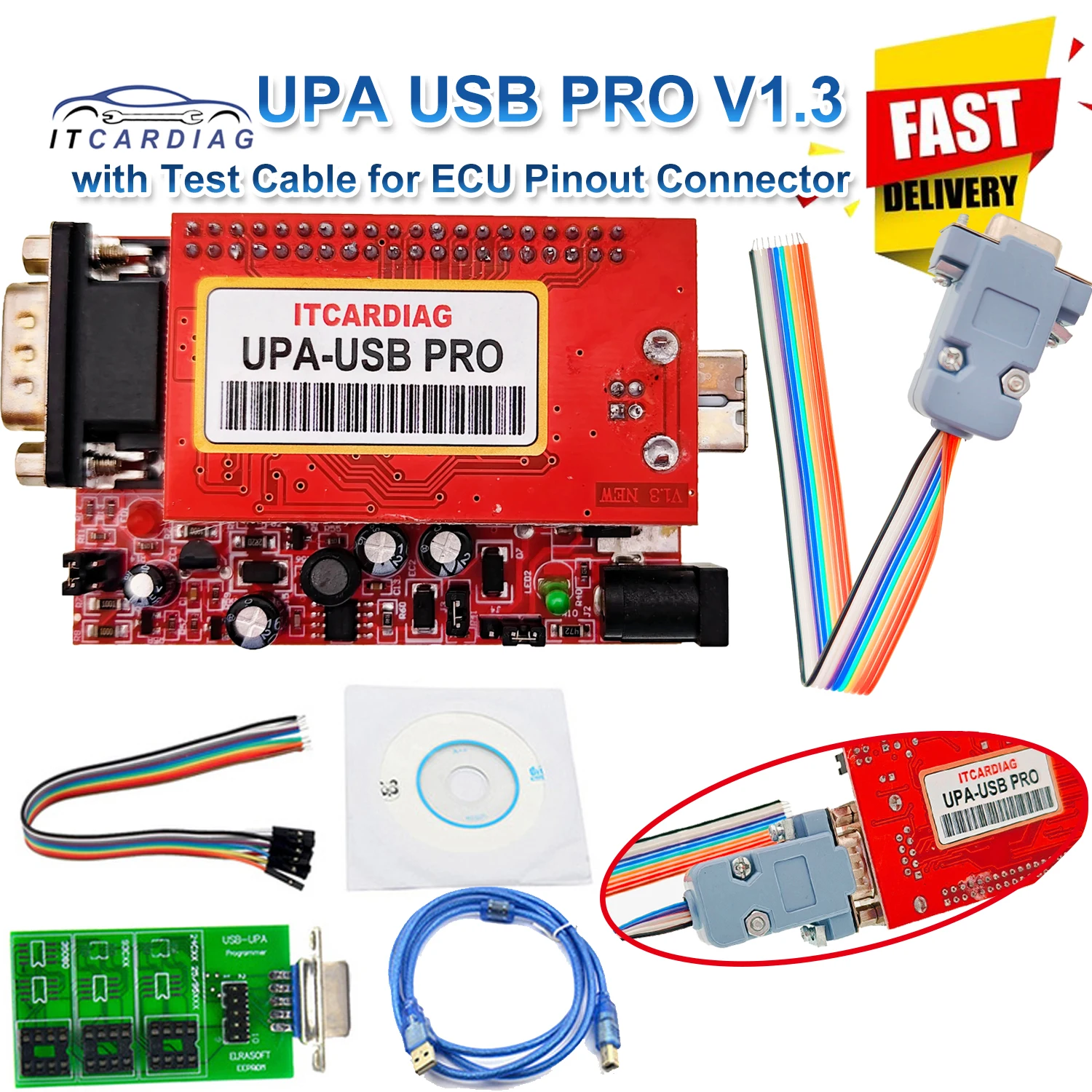 NEWEST UPA USB PRO V1.3 SN:050D5A5B ECU Chip Tunning with 350MB Full Script Upa Usb Programmer Full Eeprom Adapter Support Win10