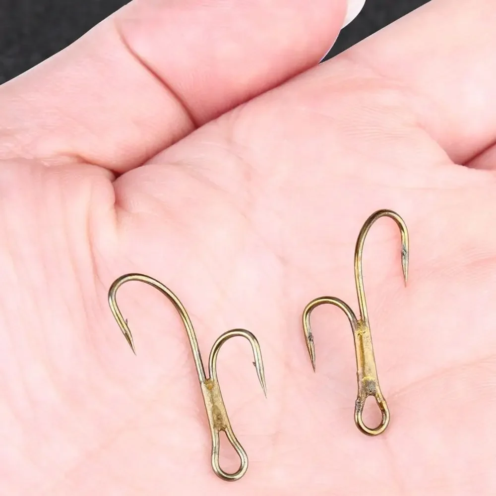 20Pcs Barbed Golden Double Fishing Hooks Ryder Pike Dead Bait Predator Salmon Trout Perch Ringed Zander twin hook Fishing jig