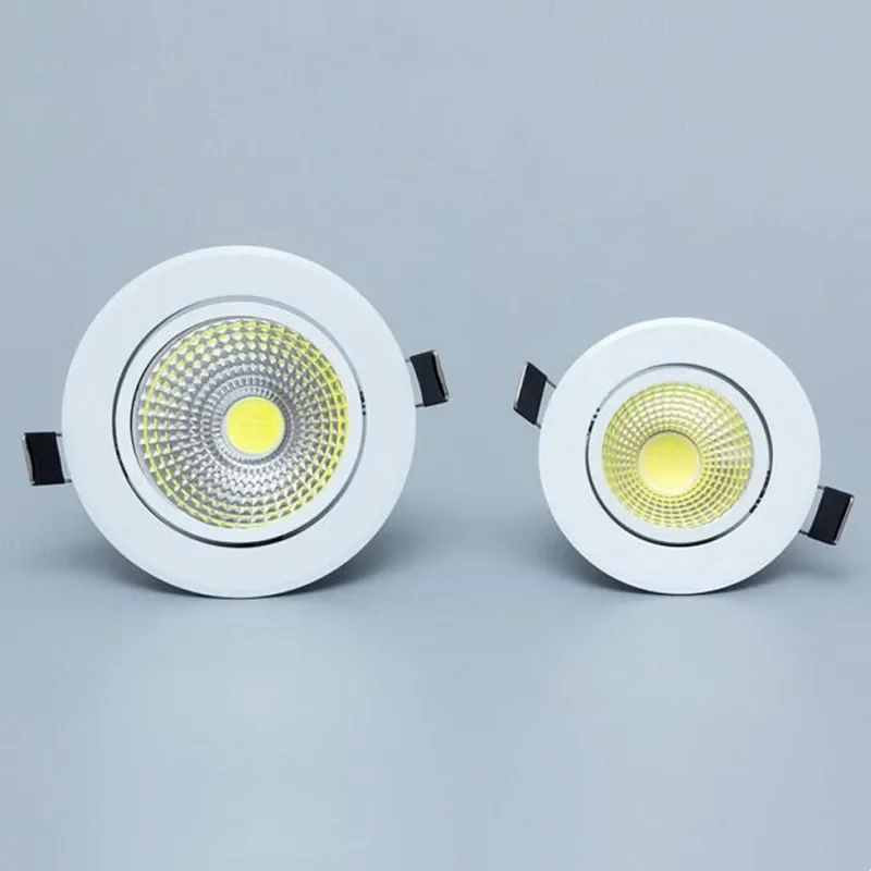 Ściemniania sufitowy COB oświetlenie Led typu downlight światło punktowe 5w 7w 12w 15w 85-265V oświetlenie sufitowe do wbudowania oświetlenie