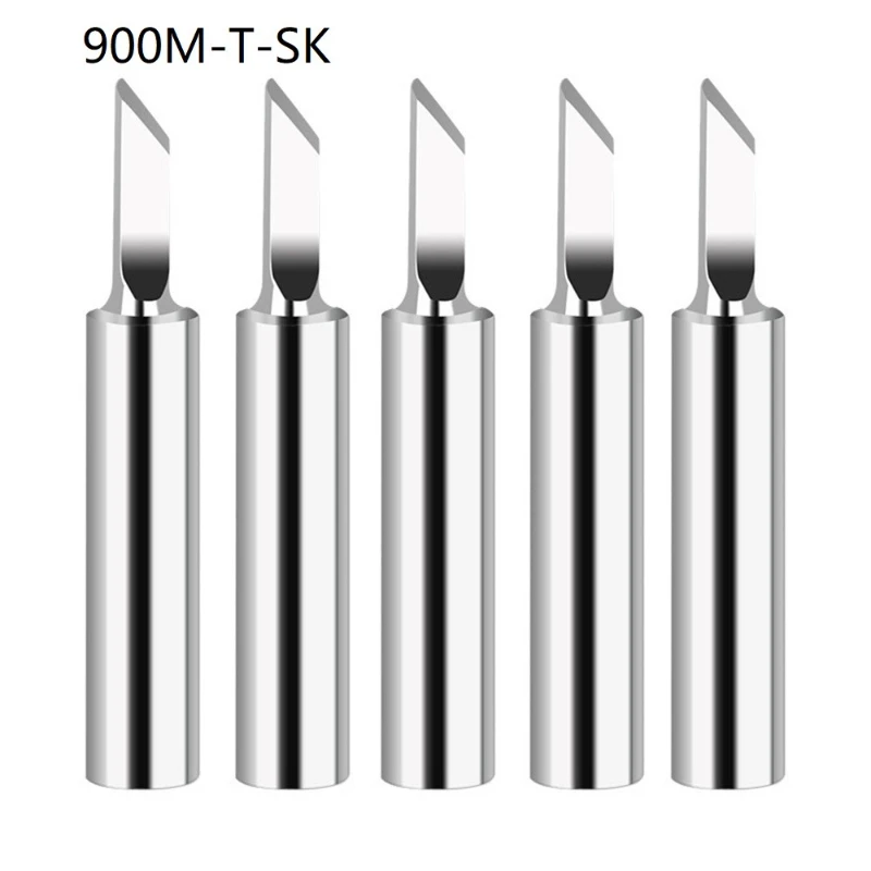 5Pcs 900M-T Copper Soldering Iron Tips IS/I/B/K/SK/2.4D/3.2D/1C/2C/3C/4C Lead-Free Welding Tips Head