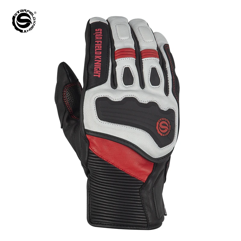 

Зимние теплые мотоциклетные перчатки Star Field Knight из натуральной козьей кожи для верховой езды, нескользящие, износостойкие, водонепроницаемые, с внутренней подкладкой