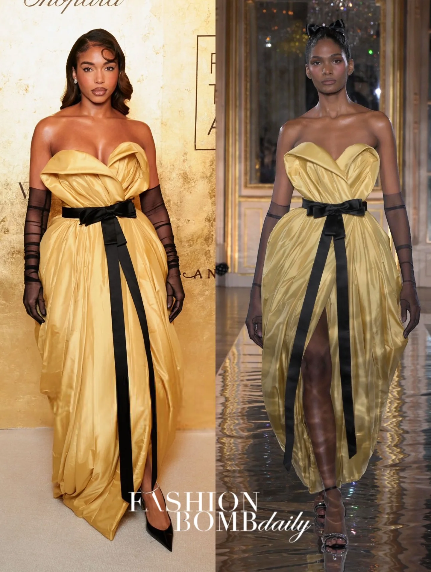 Vestido dorado metálico moderno y elegante – Vestido de fiesta sin tirantes, abertura alta, ropa de noche de lujo – Vestidos hinchados con corpiño imprescindible de 2025