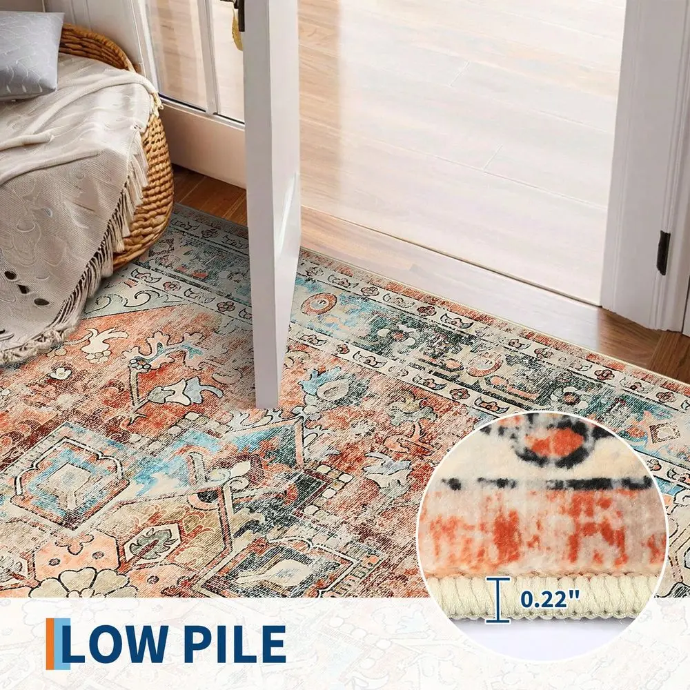 

Room Decor Floral Modern Washable Low Pile Area Rug For Living Room Bedroom Contemporary Non Slip Large Rug Low Pile Stain Resi