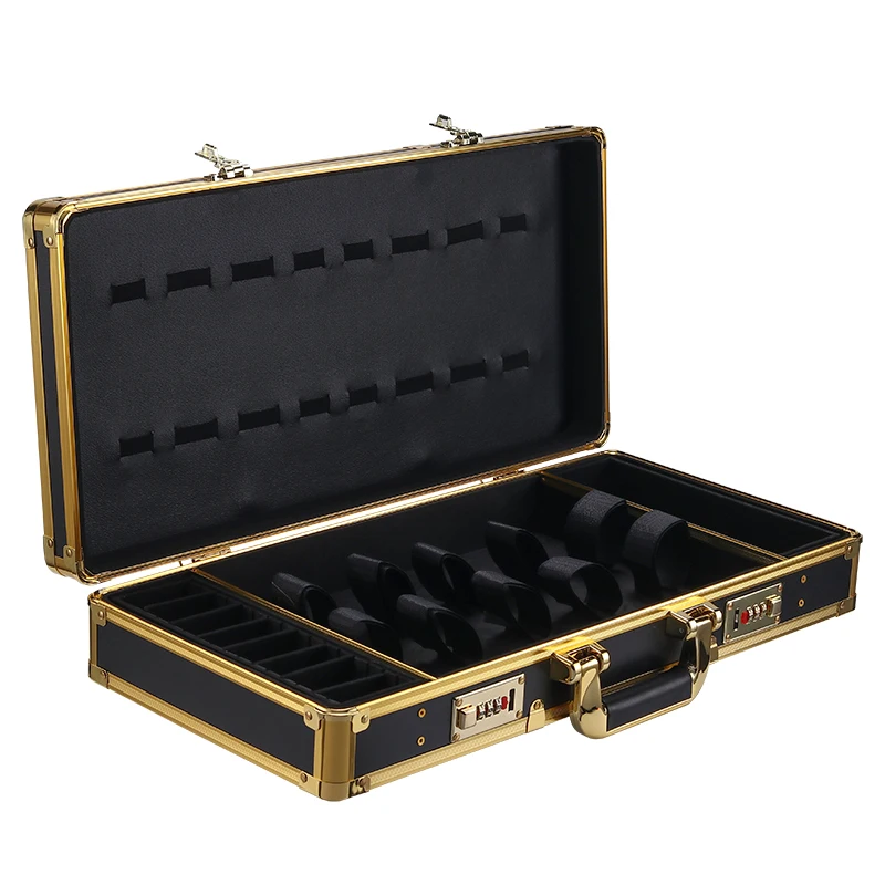 

Professional Barber Oil Head Toolbox European And American Style Push Shear Storage Suitcase, Hairdressing Master Password Oil