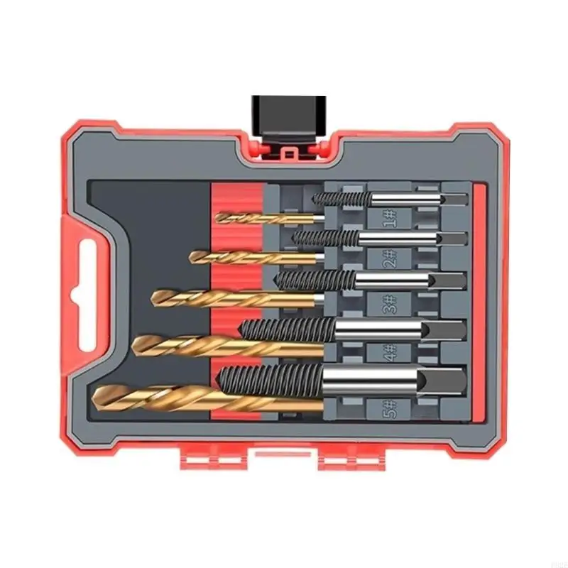 P82E 10Pcs Screw Extractor Drill Bits Bolt Extractor Set Broken Damaged Bolt Remover