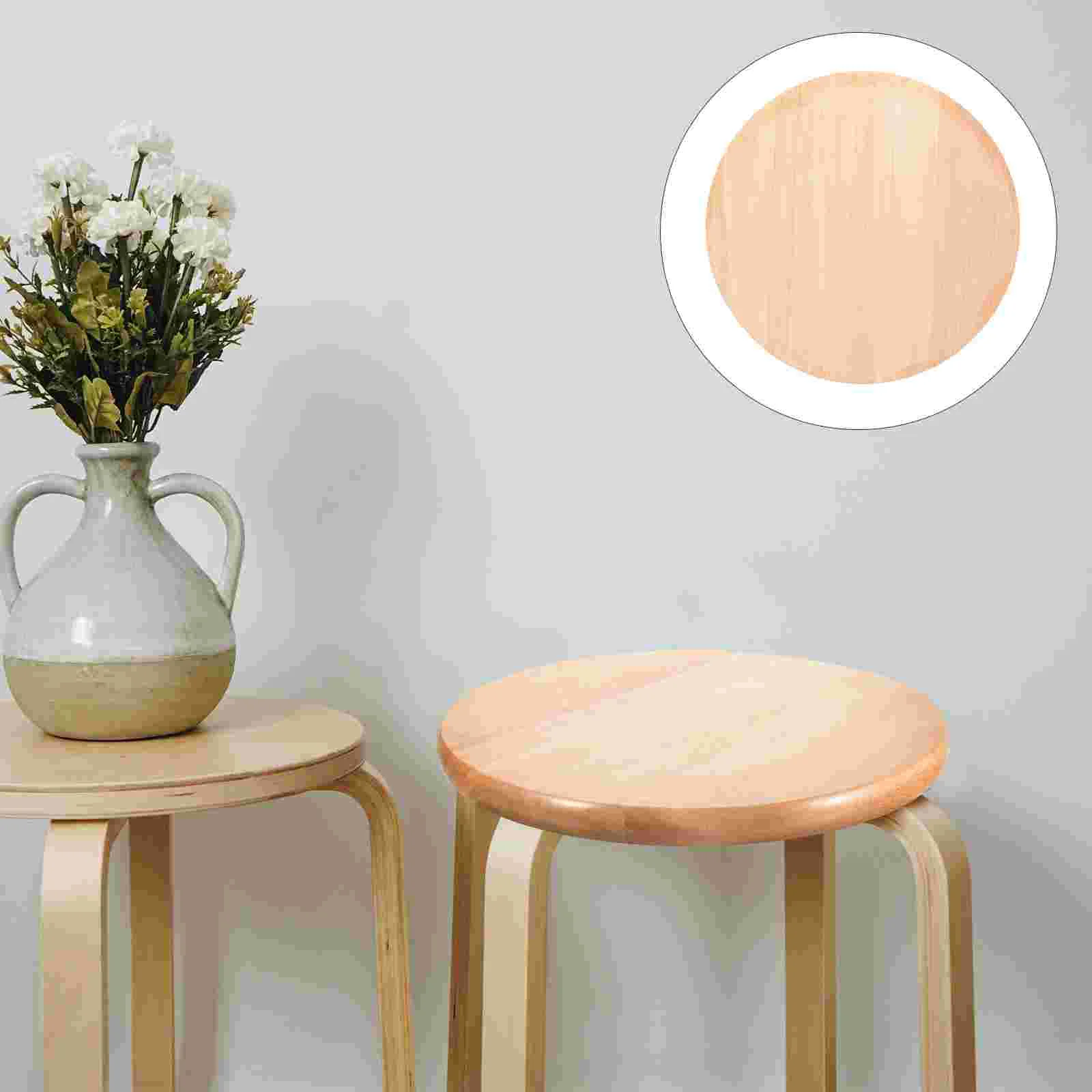 Solid Wood Round Stool Chair Supply Seating Part Stools Chairs Steel Replacement Bar Wooden Seats