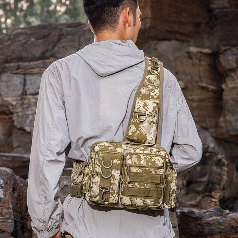 

Fishing Equipment Backpack, Bait Box, Equipment Storage Bag, Men's Fishing Backpack with Pole Holder, Sling, Shoulder Bag