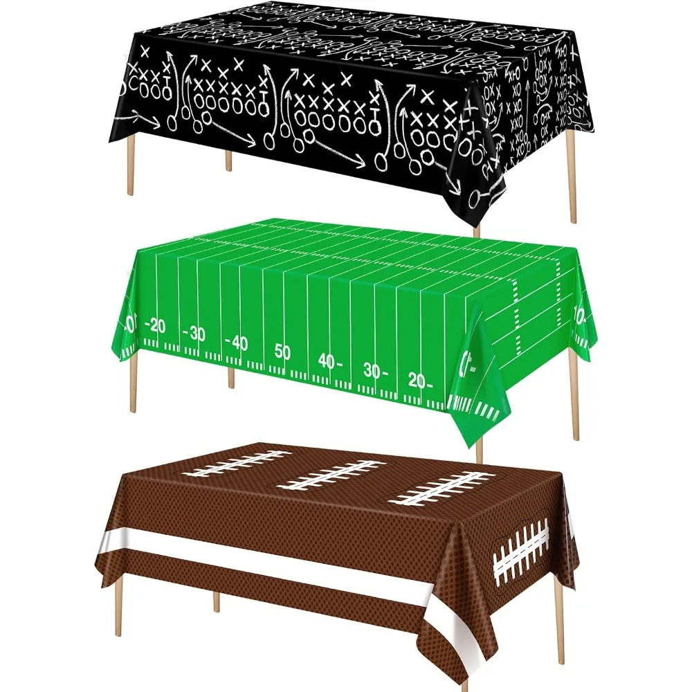 

Football Party Decorations Supplies, Football Tablecloth Table Covers Disposable Plastic, Football Field Themed Birthday Decora