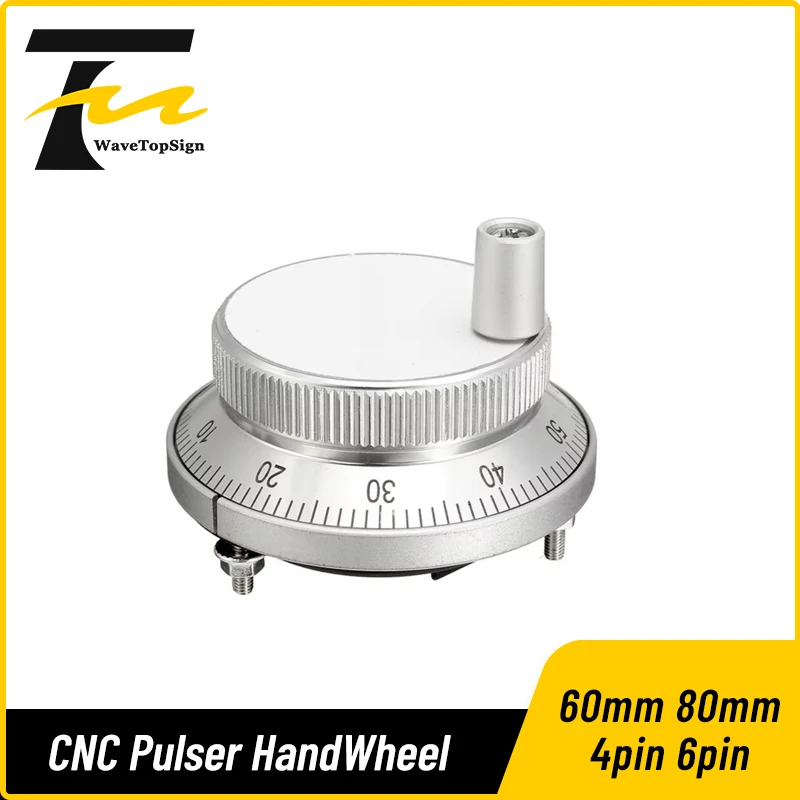 CNC Pulser HandWheel 5V 60mm 80mm 100PPR Manual Pulse Generator HandWheel Machine Rotary Encoder Electronic 4Pins 6Pins