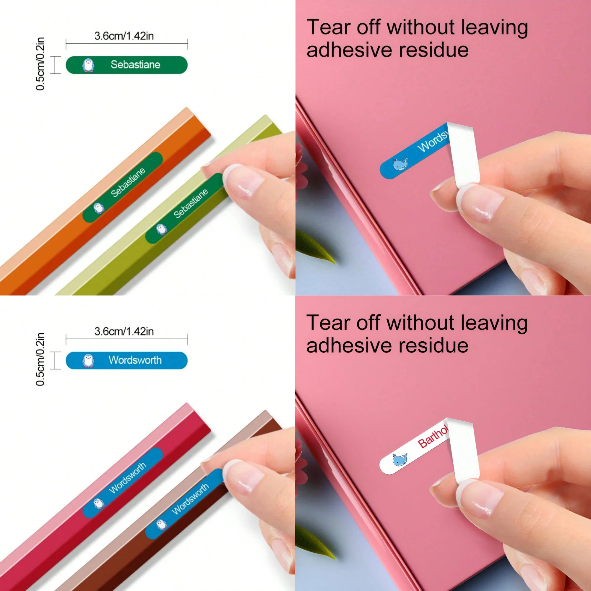 3.6CM Personalized Name Stickers for School Supply, Custom Name Labels,Perfect for Labeling Water Bottle,Lunch Box,Personal Item