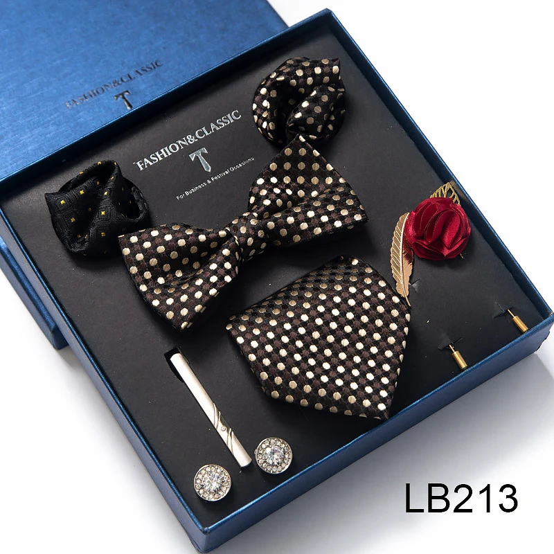 Hochwertiges Krawatten-Set, luxuriöse Geschenkbox, Seidenkrawatten-Set, 8 cm, festliches Geschenk, Krawatte, Einstecktücher, blaues Weihnachtsgeschenk – Detail 14