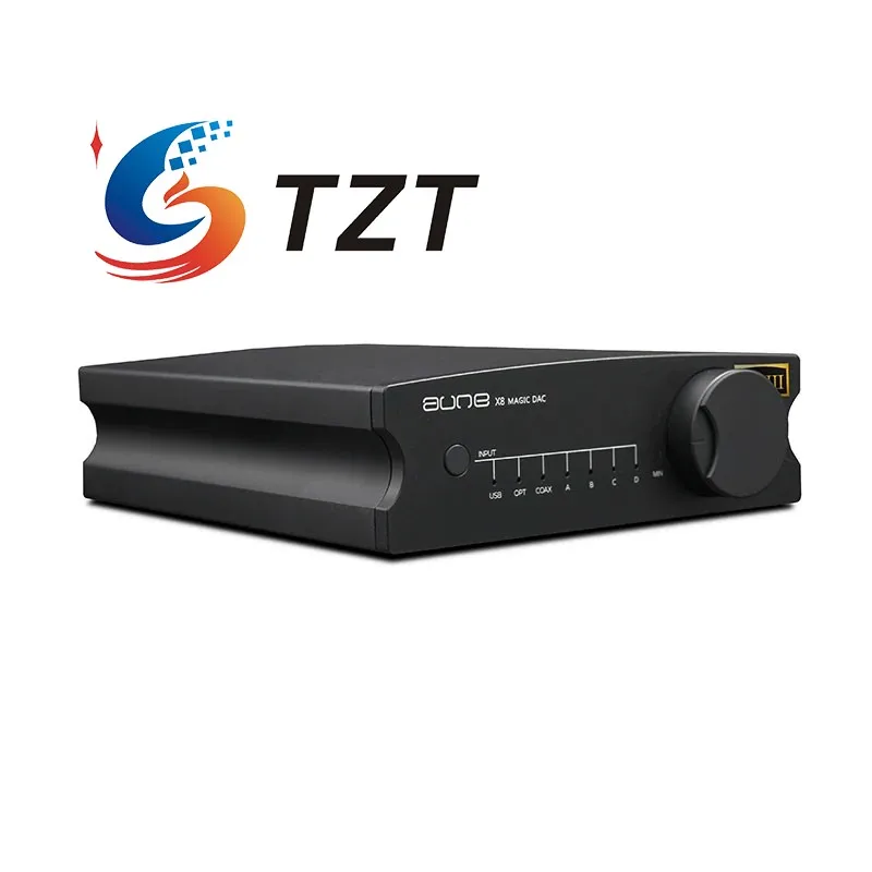 TZT AUNE Black/Silvery X8 18-Anniversary Portable Audio Decoder USB/COAX/OPT/RCA/TRS Output FPGA Support for 32bit/768kHz DSD512