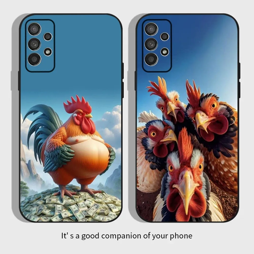 

Cock Rooster Chicken Phone Case For Samsung Galaxy A13,A21s,A22,A31,A32,A52,A53,A71,A80,A91 Soft Black Cover