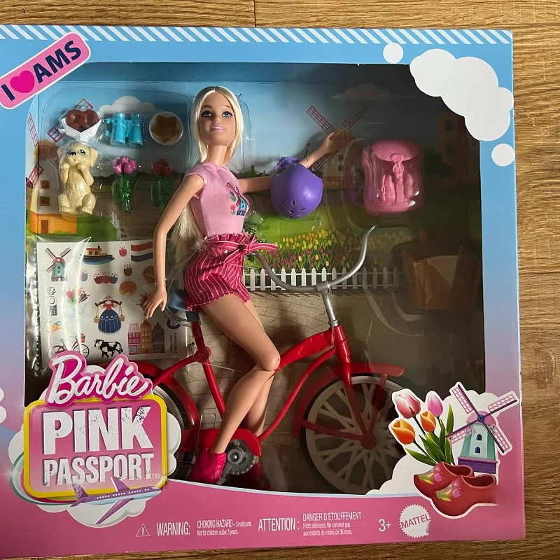 

Original Barbie'S Comfortable Afternoon Cycling Toy Set Girl Dress Up Toy Scene Toy Set Doll Accessories Toys Birthday Gift
