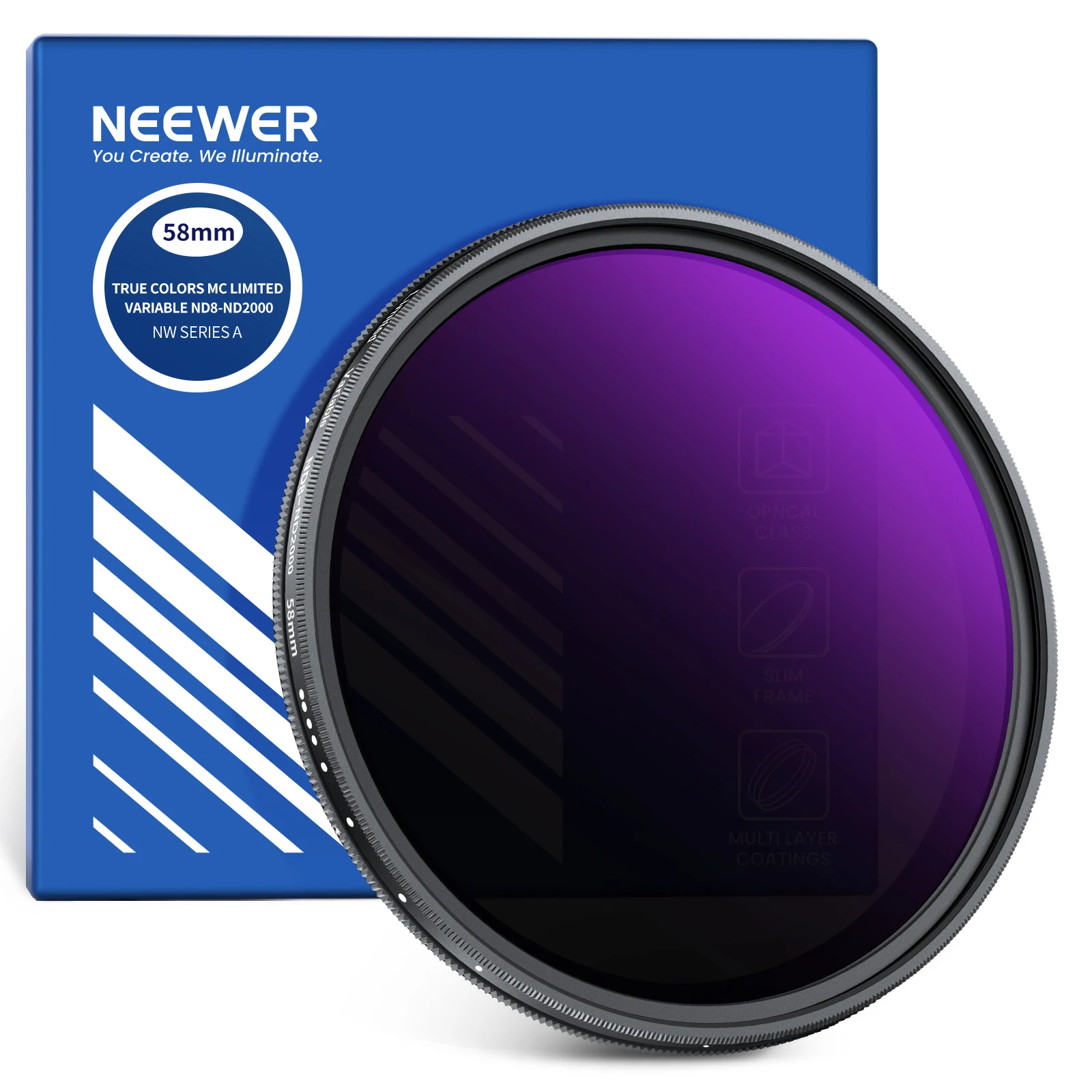 Filtr ND z regulacją (ND8-2000, prawdziwe kolory i stałe światło, regulacja od 3 do 11 stopów) do lustrzanek cyfrowych i aparatów bezlusterkowych — zdjęcie produktu 7