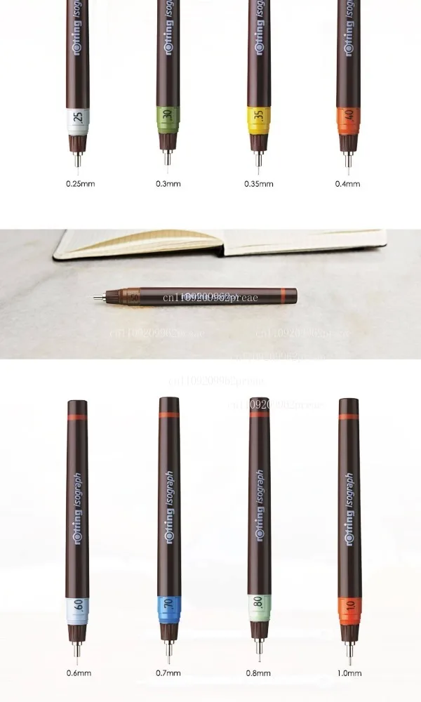 For Rotring Ornate German Isograph Syringe Pen 0.2/0.3mm Professional Drawing Pen for Hand-drawing, Engineer Design Art Students