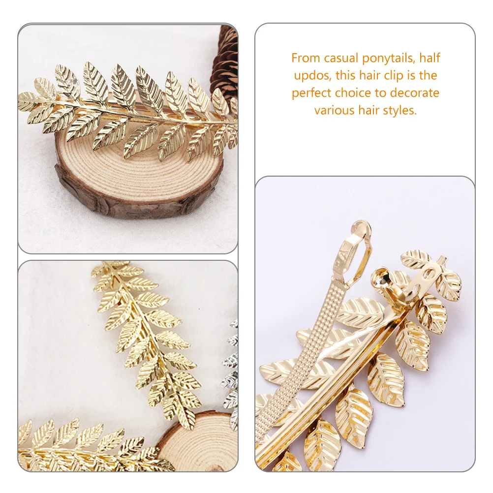 

4pcs Clips For Women Metal Spring Barrettes Thick Ponytail Holders Styling Accessories Decorative Hair Clips Fall Hair