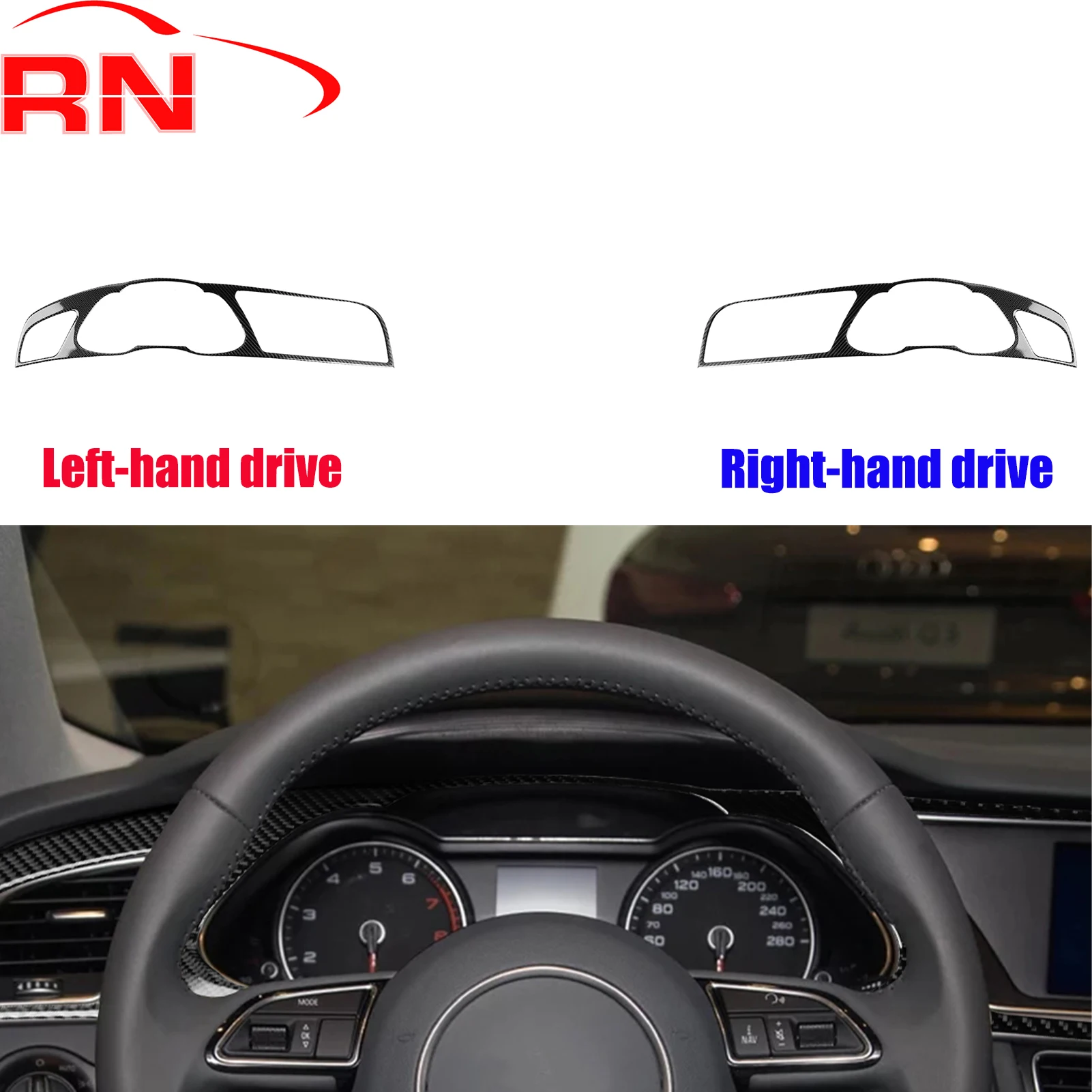 

For Audi A4 B8 09-16 A5 08-17 Q5 09-17 Modified Carbon Fiber Instrument Panel Decorative Bezel Interior Accessories Stickers