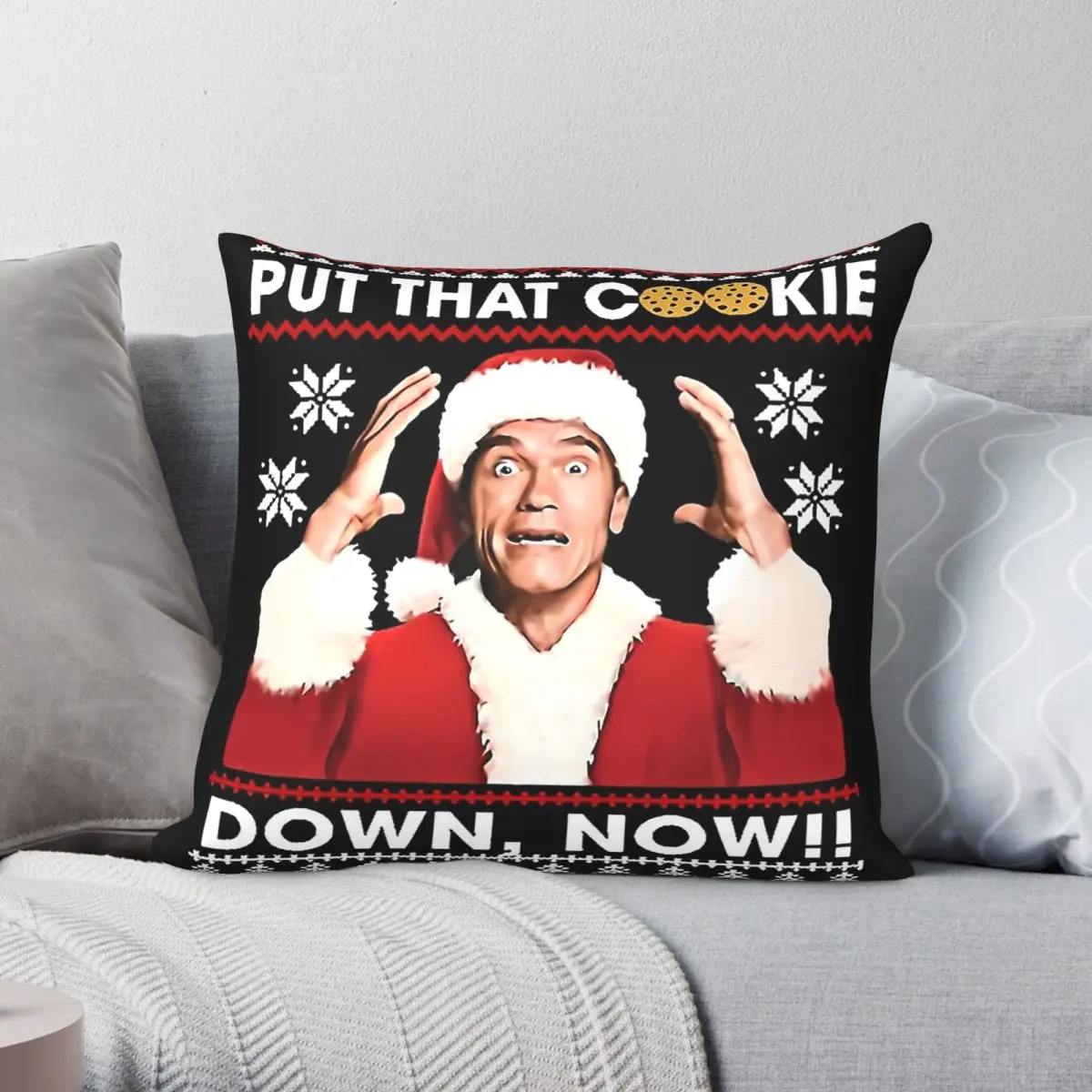 Jingle All The Way Arnold Schwarzenegger Square Pillowcase Polyester Linen Velvet Creative Decorative Pillow Room Cushion Cover