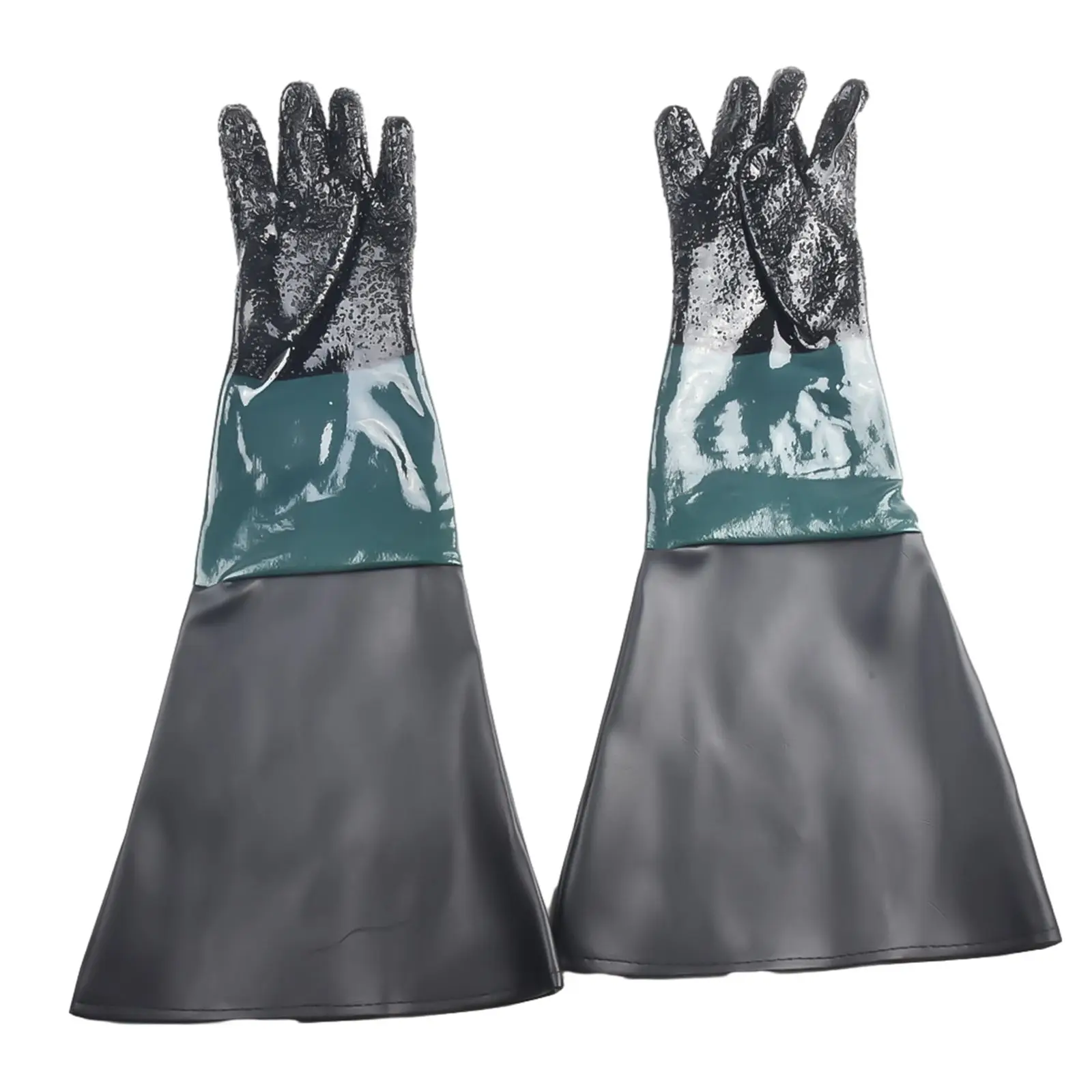 Gloves Sandblasting Gloves 2pcs 60*30cm 60cm Accessories Green Stitching Black PVC + Cotton Stitching Brand New