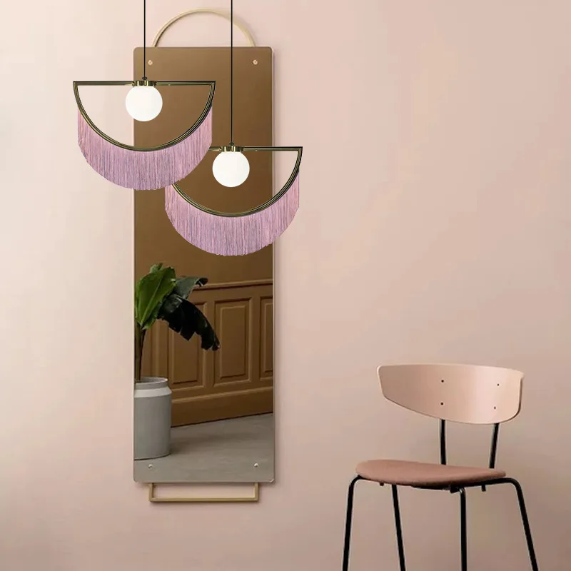 Nordic Bedroom Bedside Boutique Chandelier Creative Showcase Clothing Store Apartment LED Tassel Chandelier