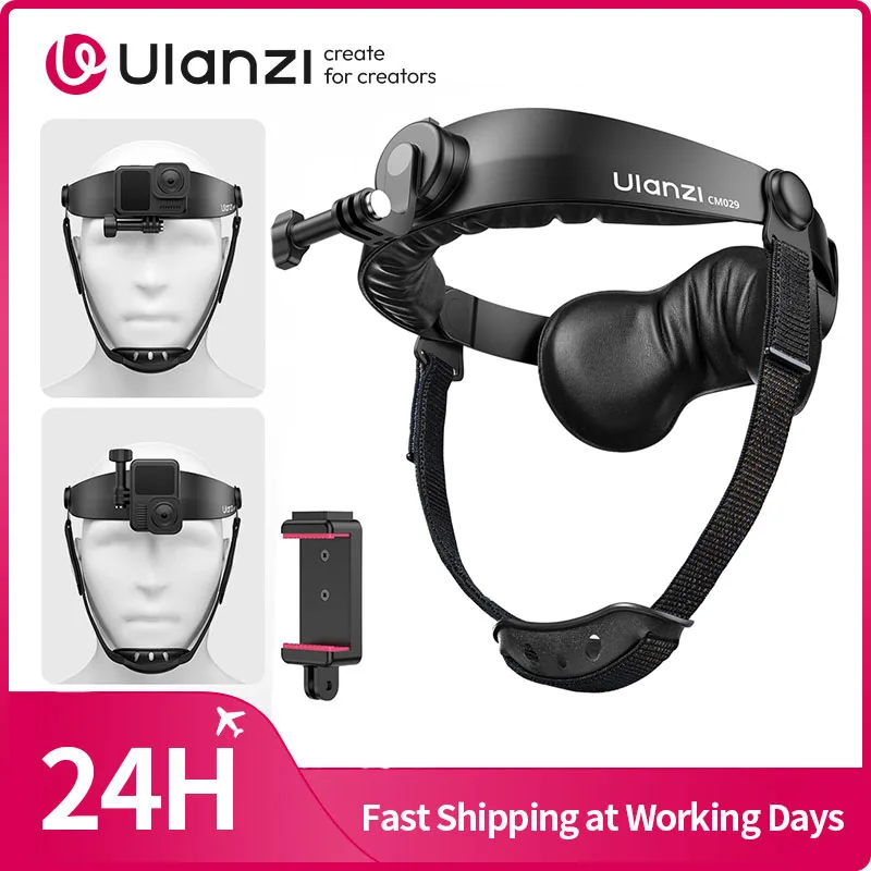 Ulanzi CM029 01 Head Strap Mount for Action Cameras Smartphones for DJI for Gopro Head Strap Mount for Cycling Hiking
