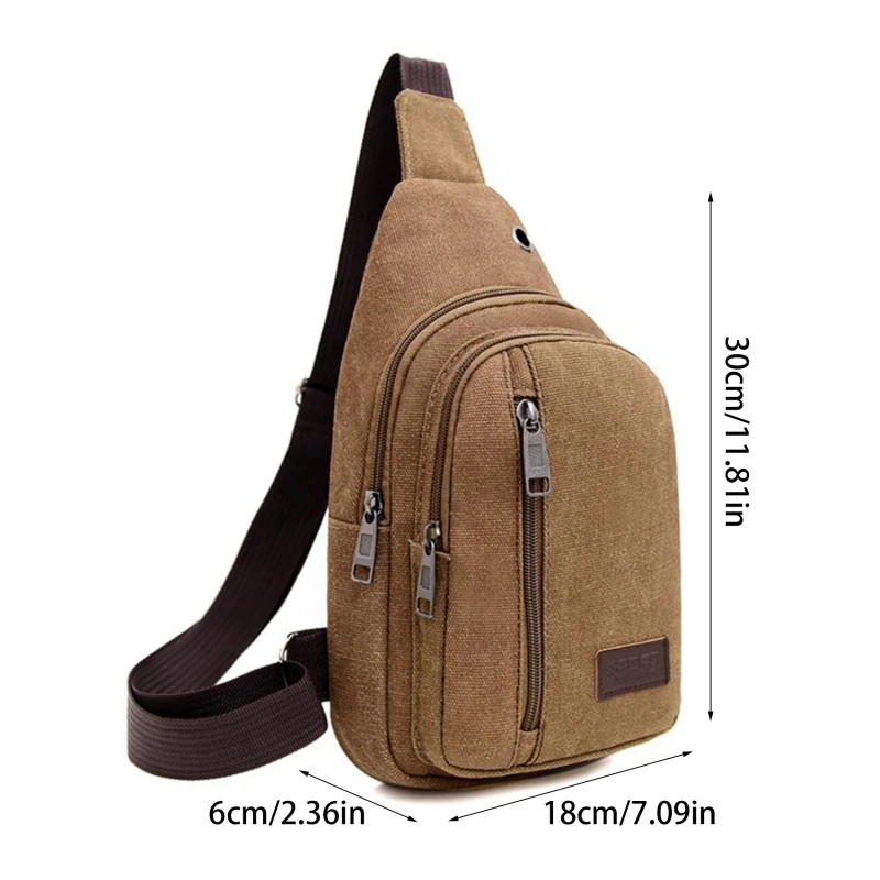 Bolsos de hombro para hombre, riñoneras cruzadas, paquete de pecho para deportes al aire libre, Bolsa de mensajero informal de lona para Picnic diario, nuevo