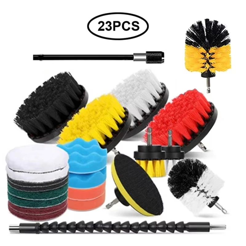 Elektrische boorborstel Bandenborstelset Badkamer Plastic ronde reinigingsborstel Multifunctionele accessoires voor huishoudelijke schoonmaakmiddelen