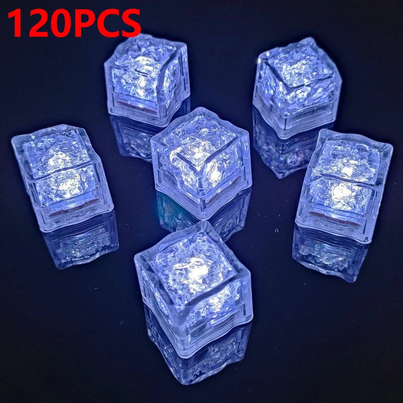 

24/50/100PCS Waterproof Led Ice Cube Multi Color Flashing Glow in The Dark Light Up for Bar Club Drinking Wine Party Wedding