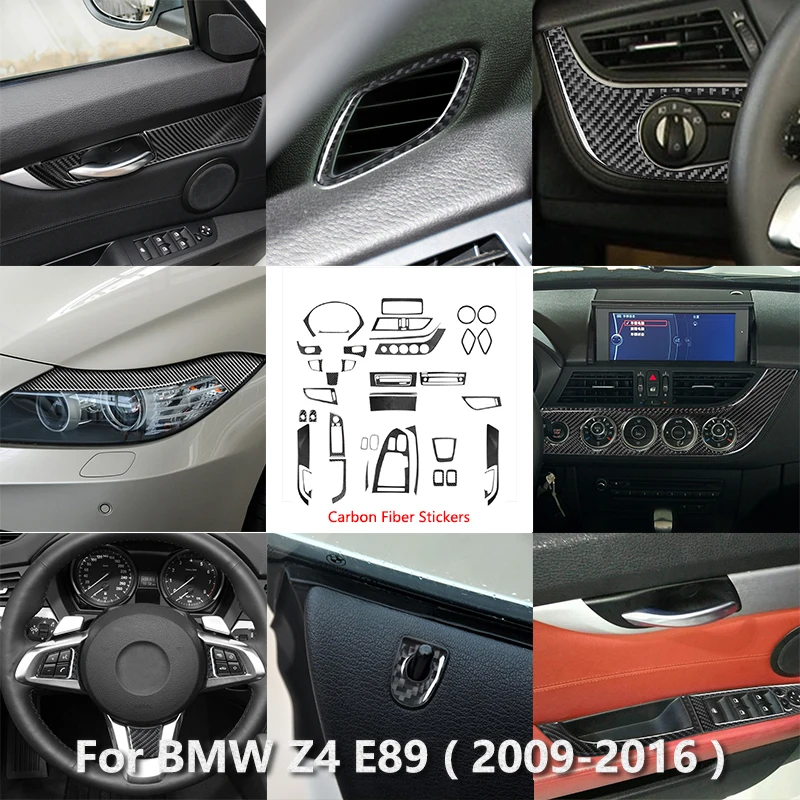 

Car Interior Central Console Gear Shift Carbon Fiber Decoration Cover Sticker For BMW Z4 E89 2009-2016 Styling Accessories