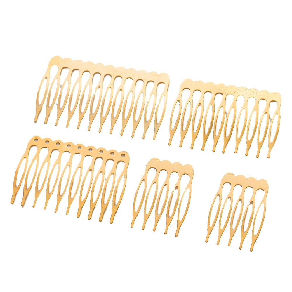 10pcs Hair Side Combs Clip Metal Wire for DIY Wedding Bridal Veil Women Girls Decorative Bun Holder Jewelry Making Accessories