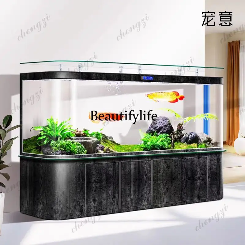 Large Fish Tanks Ecology Aquarium Decoration New Style Customizable Luxury Aquarium Accent Simplicity Furniture