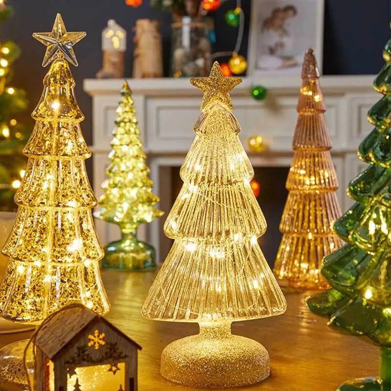 Christmas Tree Shaped Lamp Desktop Decoration Night Lights Festival Luminous Christmas Tree Light