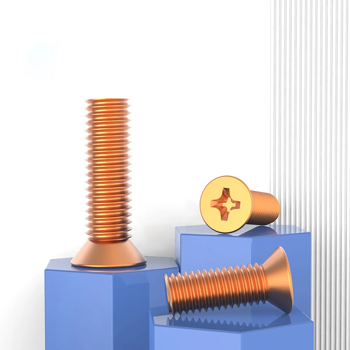 Red Copper Countersunk Cross Head Screw M3M4M5M6