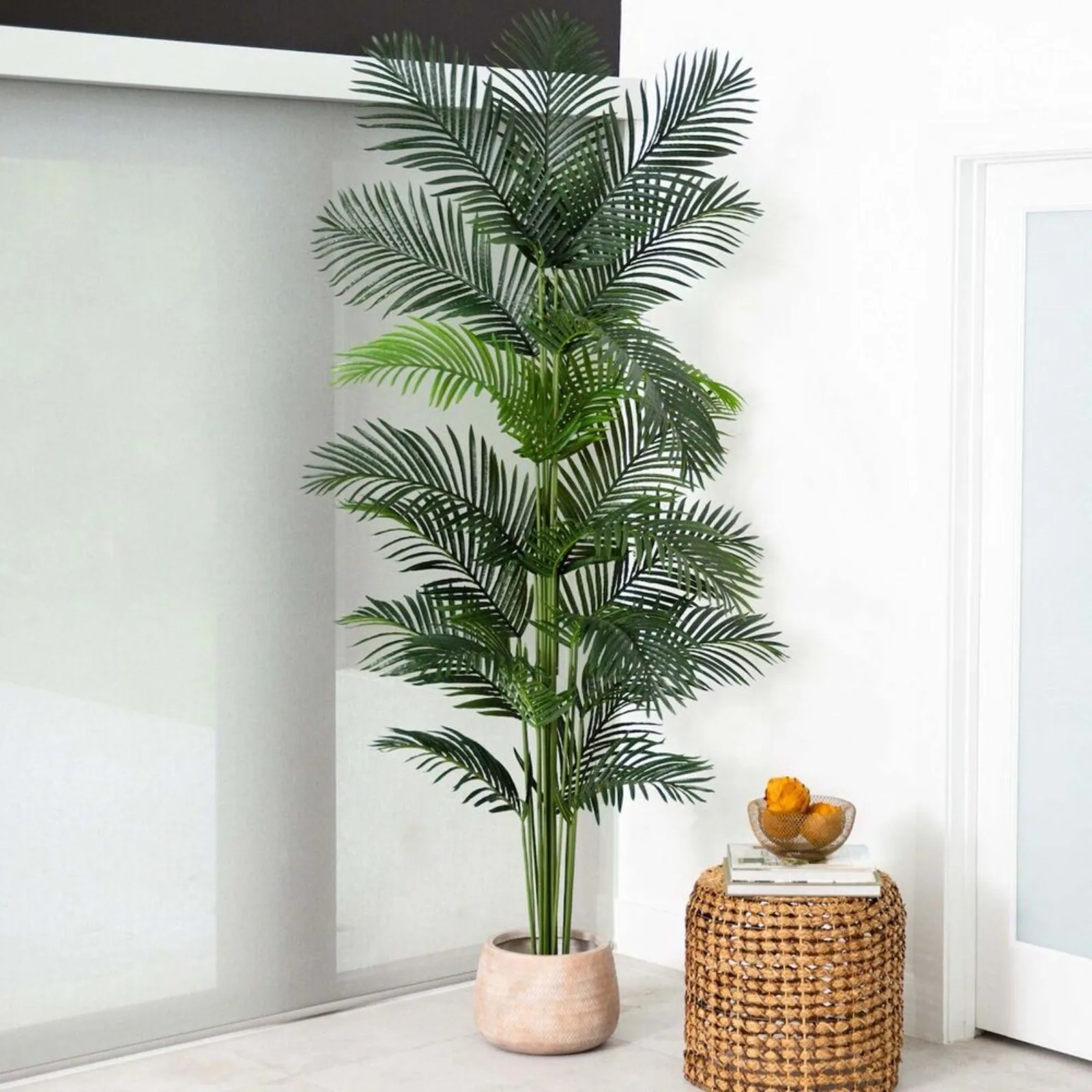 

US 8 foot artificial paradise tropical palm tree home decoration