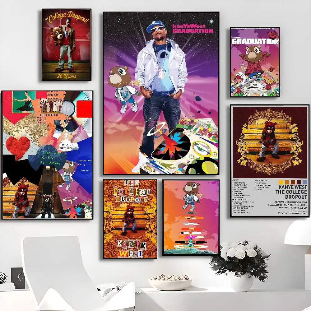 Kanye West Ye Rapper Vintage Posters Sticky Retro Kraft Paper Sticker DIY Room Bar Cafe Kawaii Room Decor