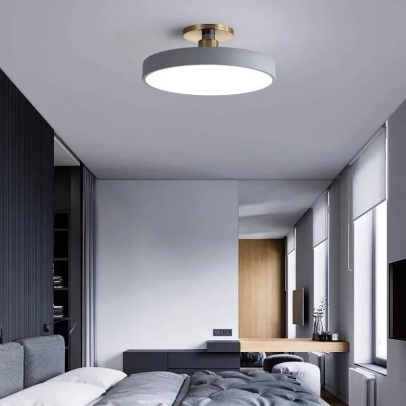 Imagem -04 - Modern Nordic Macaron Led Ceiling Light Pingente Circular Decoração de Interiores Quarto de Crianças Sala de Jantar