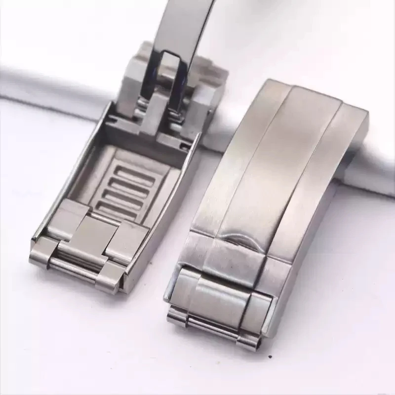 Steel Folding Buckle Glide Lock Fit For Rolex Submariner Oysterflex Daytona GMT Watch Band Strap Deployment Clasp 9MM
