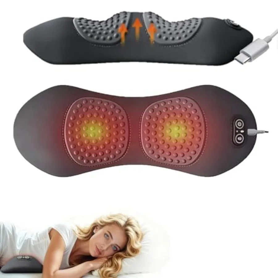 

Electric 3 in 1 Back Massager for Sciatica Relief with Traction Lifting Vibration and Heat Compress Therapy in Black Ergonomic