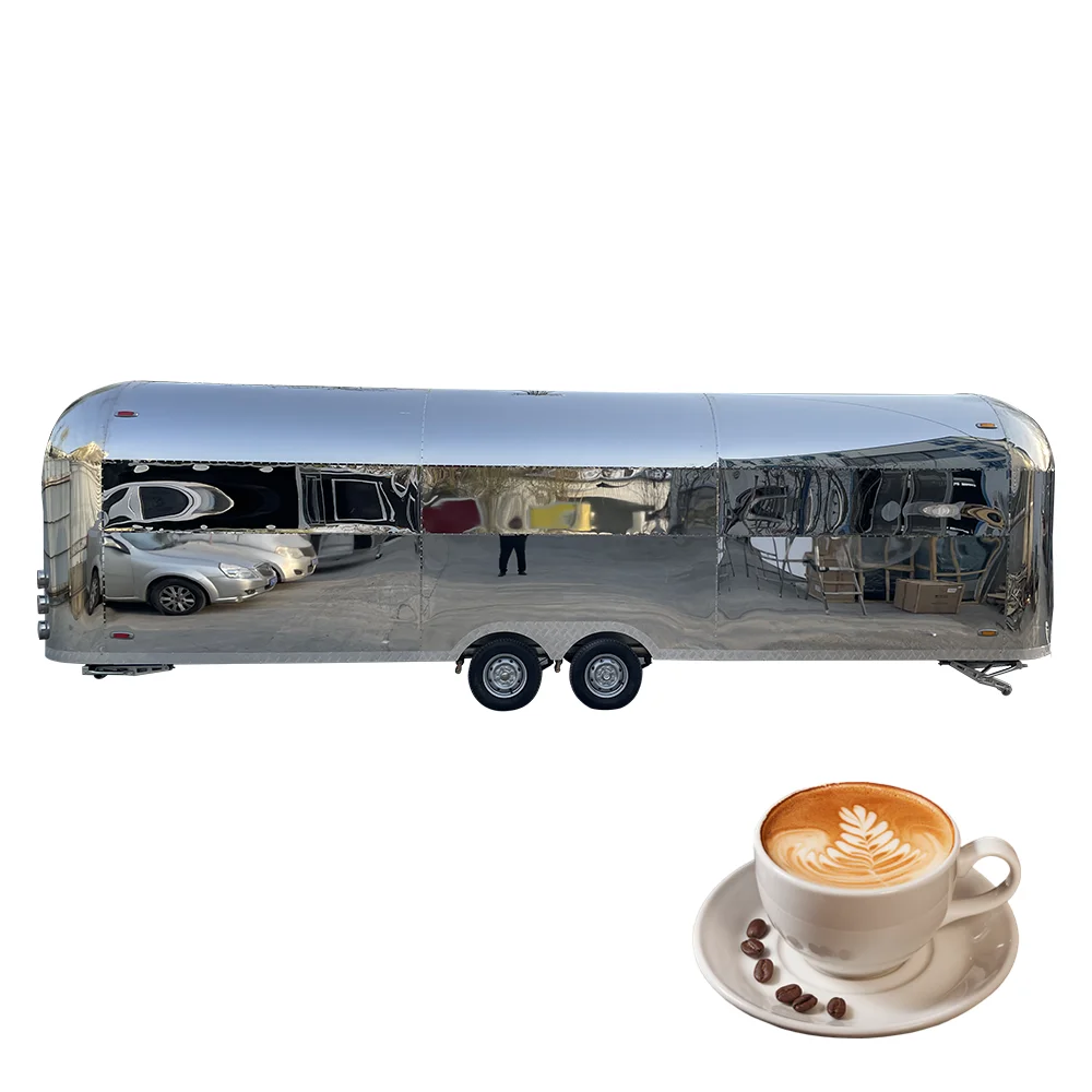 Airstream Food Trailer Dessert Fruits Ice Vending Trailer Fast Food Cart With Street Car For Sale