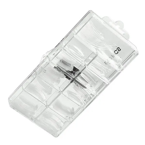 

100pcs Transparent Durable Acrylic Nail Art Tips Reusable Easy Remove For Salon School Uv Gel False Nail Forms