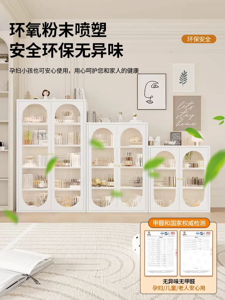 Steel side cabinet, storage cabinet integrated against the wall, bookcase, low cabinet, household locker, floor-to-ceiling locke