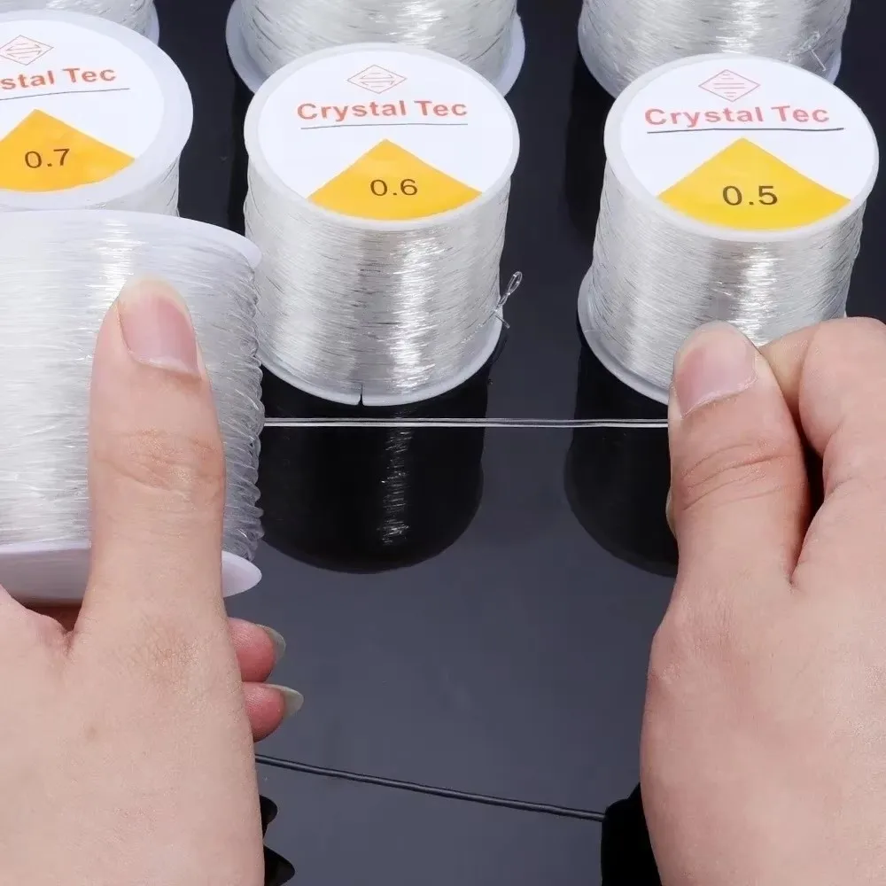 جديد شفاف مطاطا الموضوع الحبل 100 متر 0.4/0.5/0.6/0.7/0.8/1.0 مللي متر سلك سلسلة مطاطا لتقوم بها بنفسك خط مرن لتقوم بها بنفسك صنع المجوهرات #5