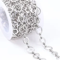 1Meters Stainless Steel Big Small Rings Chains For DIY Jewelry Making Necklace Bracelet No Oxidation Fade Accessories Findings