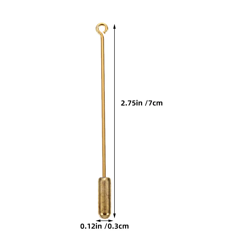 30Pcs Copper Brooch Stick Pins 70Mm Long Needle Base for Lapel Hats Scarves DIY Jewelry Accessory Metal Brooch Pin Bases
