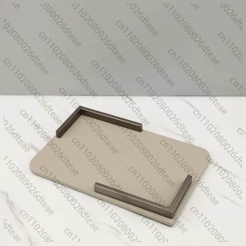 Leather Metal Decorative Tray Rectangular Coffee Table Storage Trays Living Room Light Luxury Ornaments Home Entry Organizer