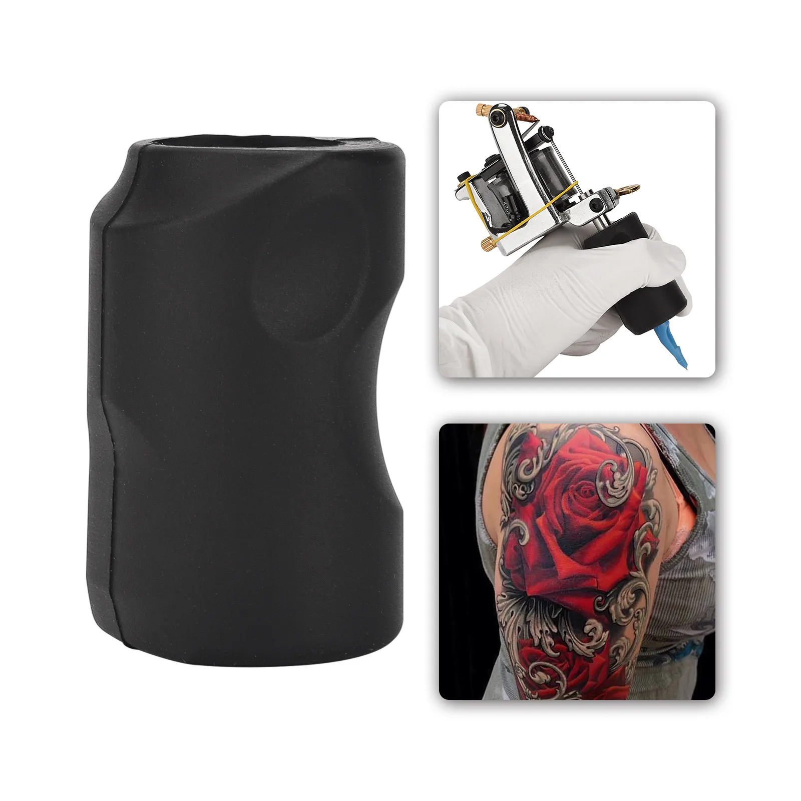 1pc 34mm Silicone Tattoo Grip Reusable Tattoo Machine Grip Tube Cover Protect Accessories Tattoo Machine Gun Handle Supply Tube