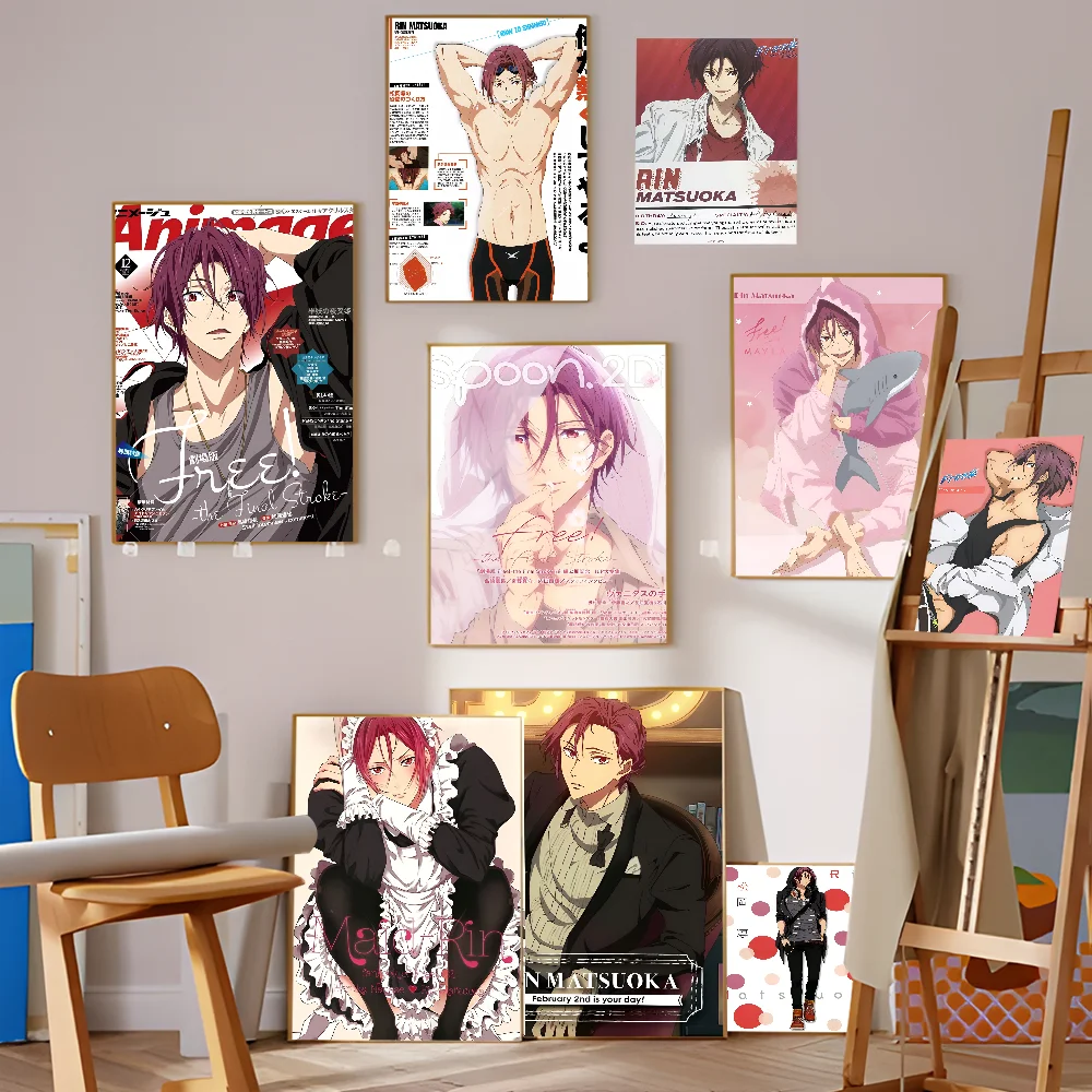 

Rin Matsuoka F-Free Vintage Posters Sticky Whitepaper Prints Posters Artwork Posters Wall Stickers